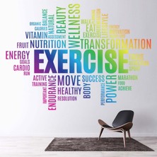 Jeronkarji Gökkuşağı Egzersiz Metin Fitness Salonu Dekoratif Duvar Sticker Çıkartması Mutfak Ofis Yatak Odası