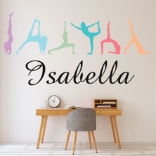 Jeronkarji Kişiye Özel Isim Gökkuşağı Jimnastik Dekoratif Duvar Sticker Çıkartması Spor Salonu Çocuk Odası