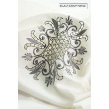 Balkan Group Textile Vase 2 Şantuk Nakışlı Şeritli Masa Örtüsü