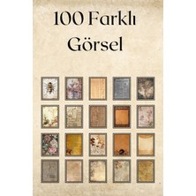 Mona Craftist 100 Adet Eskitme Vintage Temalı Scrapbook Kağıt Seti Bullet Journal Dekupaj Kağıdı