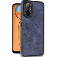 M.tk moveteck Realme 12 Lite Kılıf Kamera Korumalı Deri Görünümlü Leather Desenli Yumuşak Mat Silikon