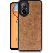 M.tk moveteck Realme 12 Lite Kılıf Kamera Korumalı Deri Görünümlü Leather Desenli Yumuşak Mat Silikon