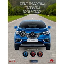 Tear Now Renault Kadjar (2018-2024) Yeni Tasarım Amblem Kaplama Sticker - Piano Black, Siyah & Gri