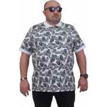 Moc Grande Mocgrande Erkek Büyük Beden Polo Yaka Tişört Hawai 24455 Beyaz
