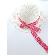 Butik Kız Çocuk Pembe Fiyonklu Elbise Şapka Ikili Takım