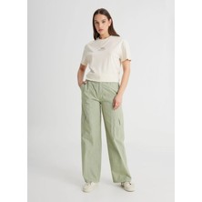 Lee Yüksek Bel Geniş Fit Gri Kadın Pantolon LCAP002A11-CARGO Non Denim Pantolon