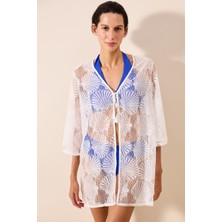 Shell Dantelli Beyaz Kimono