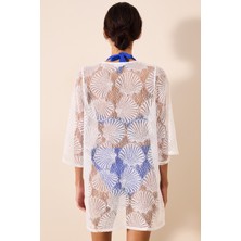 Shell Dantelli Beyaz Kimono