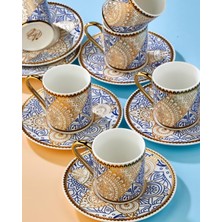 Hometarz Hanedan Kahve Fincan Seti - 6 Kişilik Türk Kahvesi Fincan Takımı - 90 ml