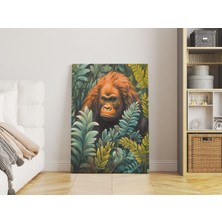 Pegziz Goril Minimalist Modern Kanvas Tablo - Salon Oturma Odası Mutfak Ofis Için Duvar Dekoru