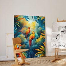 Pegziz Papağan Minimalist Modern Kanvas Tablo - Salon Oturma Odası Mutfak Ofis Için Duvar Dekoru