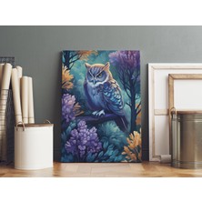 Pegziz Baykuş Minimalist Modern Kanvas Tablo - Salon Oturma Odası Mutfak Ofis Için Duvar Dekoru