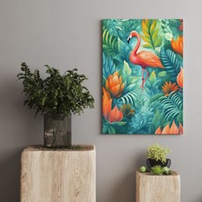 Pegziz Flamingo Minimalist Modern Kanvas Tablo - Salon Oturma Odası Mutfak Ofis Için Duvar Dekoru