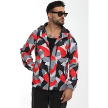 River Club Erkek Kamuflaj Desen Içi Astarlı Suya ve Rüzgara Dayanıklı Kapüşonlu Cepli Yağmurluk-Rüzgarlık Y-400