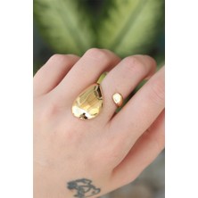 Style Of Carmen Pirinç Gold Renk Ayarlanabilir Iri Bombeli Yüzük