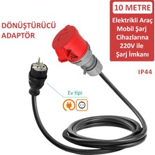 Bemis 10 Metre Dönüştürücü Adaptör. 380V Güç Kaynaklı Elektrikli Araç Mobil Şarj Cihazını 220V Dönüştürür