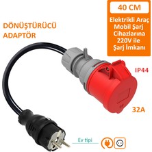 Bemis Dönüştürücü Adaptör. 380V 32A Güç Kaynaklı Elektrikli Araç Mobil Şarj Cihazını 220V Dönüştürür.