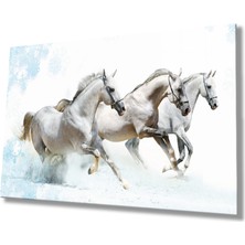 Rosyvien Koşan Asil Atlar Cam Tablo, Modern ve Şık Ev Ofis Duvar Dekoru, Hediyelik, Dayanıklı Temperli Cam