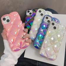 Vip Case Iphone 13 Uyumlu Kabartma Desenli 3D Darbe Emici Ultra Sağlam Pufy Kılıf Pembe