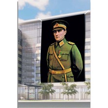 Oysal Bayrak Atatürk Üniformalı Portre Raşel Dijital Baskı Bayrak En 20 Metre Boy 30 Metre