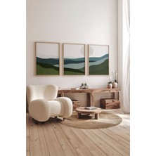Artavessa Gerçek Ahşap Çerçeveli 3 Parça 3D Poster Tablo Seti