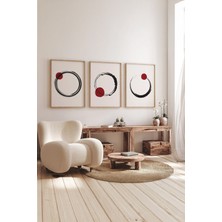 Artavessa 3 Parça Gerçek Ahşap Çerçeveli Soyut Tema 3D Poster Tablo Seti 15 x 20 cm
