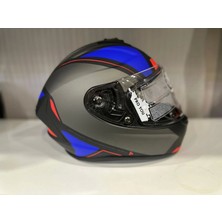 Hsb Proyou Full Face Kask Gri Mavi Hsb PRO800