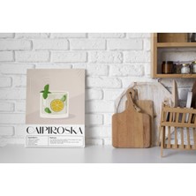 Pegziz Caipiroska Kokteyl Modern Kanvas Tablo - Cafe Dekor - Salon Mutfak Için Duvar Dekoru