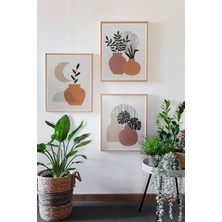 Artavessa Gerçek Ahşap Çerçeveli 3 Parça 3D Poster Tablo Seti