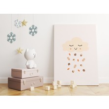 Pegziz Bulut Minimalist Kanvas Tablo - Bebek Odası Dekorasyon - Çocuk Odası Tablo