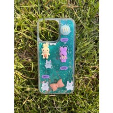 Miscase Iphone 14 Pro Uyumlu Sulu Simli Karakterli Telefon Kılıfı