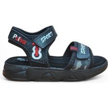 Cihan Shoes Erkek Çocuk Cırtlı Hafif Rahat Taban Sandalet Siyah