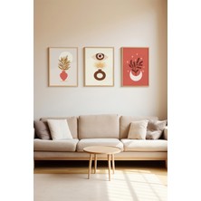 Artavessa Gerçek Ahşap Çerçeveli 3 Parça 3D Poster Tablo Seti