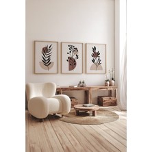 Artavessa Gerçek Ahşap Çerçeveli 3 Parça 3D Poster Tablo Seti