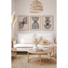 Artavessa Gerçek Ahşap Çerçeveli 3 Parça 3D Poster Tablo Seti