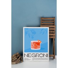 Pegziz Negroni Kokteyl Modern Kanvas Tablo - Cafe Dekor - Salon Mutfak Için Duvar Dekoru