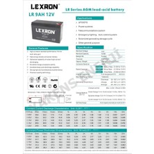 Lexron 9 Ah 12V Kuru Akü Lexron