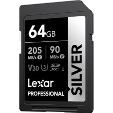 Lexar 64GB Silver Plus Sd Uhsı V30 U3 205MB/S Hafıza Kartı