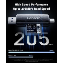 Lexar 64GB Silver Plus Sd Uhsı V30 U3 205MB/S Hafıza Kartı