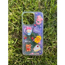 Miscase Iphone 14 Pro Max Uyumlu Sulu Simli Karakterli Telefon Kılıfı