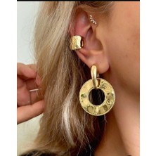 Rahshine Vintage Tasarım Sallantılı Plaka Küpe Gold Renk