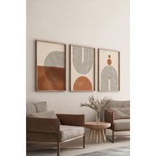 Artavessa Gerçek Ahşap Çerçeveli 3 Parça 3D Poster Tablo Seti