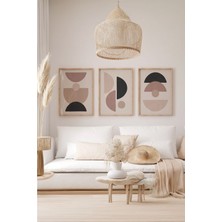 Artavessa Gerçek Ahşap Çerçeveli 3 Parça 3D Poster Tablo Seti