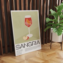 Pegziz Sangria Kokteyl Modern Kanvas Tablo - Cafe Dekor - Salon Mutfak Için Duvar Dekoru