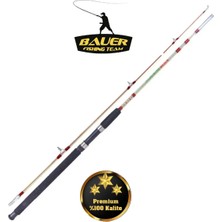 Oltamix Bauer Crystal 100-200GR Atarlı 2 Parçalı Orta Vidalı Dolgu Tip Gövdeli Tekne Olta Kamışı Paslanmaz Porselen Halkalar.