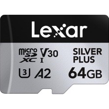 Lexar 64GB Silver Plus 205MB 4K V30 Uhsı Micro Sd Hafıza Kartı