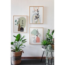 Artavessa Gerçek Ahşap Çerçeveli 3 Parça 3D Poster Tablo Seti