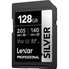 Lexar 128GB Silver Plus Sd Uhsı V30 U3 205MB/S Hafıza Kartı