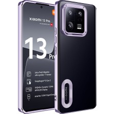 Xiaomi Mi 13 Pro Uyumlu Kılıf Logo Gösteren Kamera Lens Korumalı Şeffaf Pürüzsüz Parlak Renk Kenar Çizgili Kaliteli Tpu Malzeme Cover