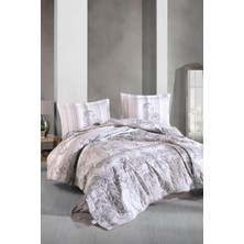 Clasy Ranforce Dört Mevsim Çift Kişilik Set Simle V1 Gri